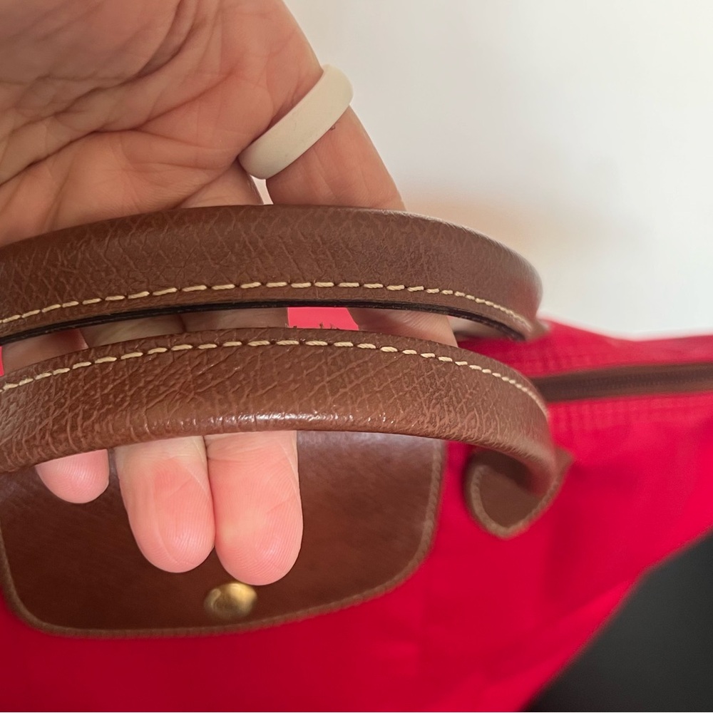 Longchamp Red and Brown Handbag - Picture 13 of 14